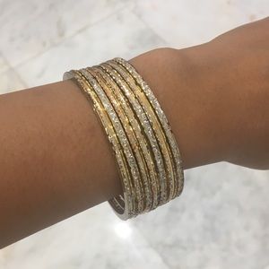 Gold with silver sparkles bangles / churiyan
